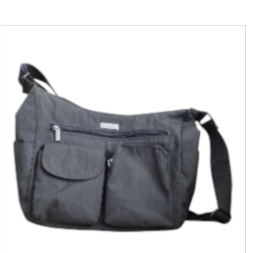 Baggalini Everyplace Gray Adjustable Shoulder Organizer Purse Crossbody Bag